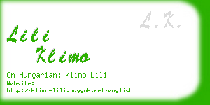 lili klimo business card